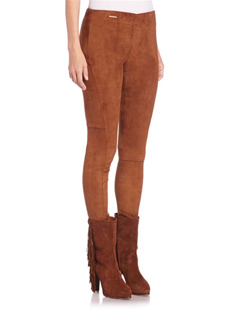 chloe skinny|Skinny pants in stretch suede .